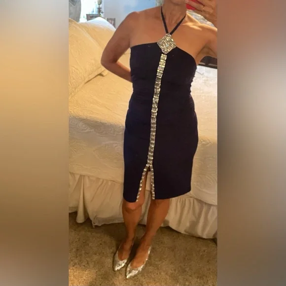 Moda International Navy cocktail Dress - Picture 2 of 10